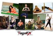 celebrities doing yoga