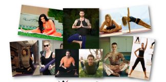 celebrities doing yoga