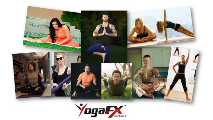 celebrities doing yoga