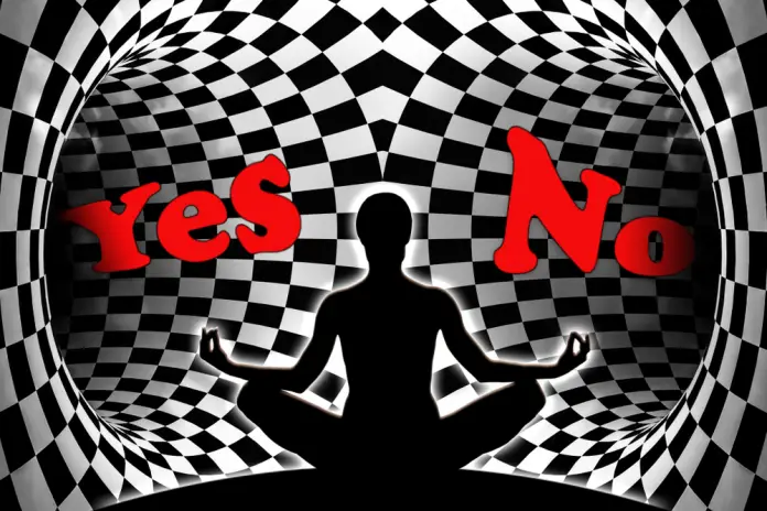 YogaFX People thinking yoga figure front yes no