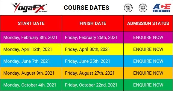 YTT course dates
