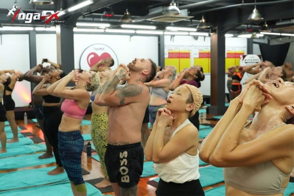 What Is a Hot Yoga Teacher? Hot Yoga Instructor Training Explained 2 Interior of YogaFX's Seminyak studio showing the naturally heated room used for hot yoga teacher training, maintained at 40 degrees Celsius and 40% humidity.