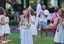 YogaFX Graduate Stories: From 1,500+ Alumni in 80+ Countries YogaFX graduates celebrating on Graduation Day at the Seminyak, Bali studio, part of a cohort representing the academy's 1,500+ alumni across 80+ countries.