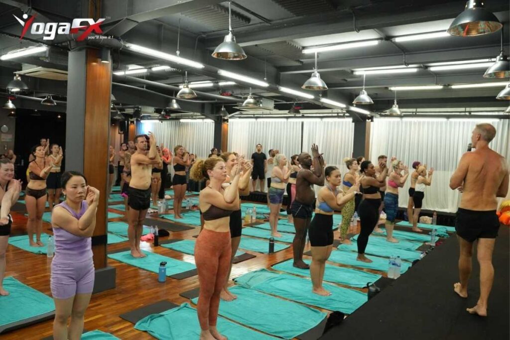 Bikram Yoga Teacher Training: The Complete YogaFX Program Overview 1 YogaFX Bikram Hot 26&2 Yoga Teacher Training graduates posing together after completing their RYT 200 and Bikram Hot 26&2 dual certification in Bali.