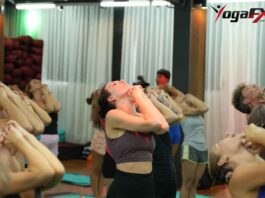Singapore student practicing Bikram Hot 26&2 posture during YogaFX teacher training in Bali