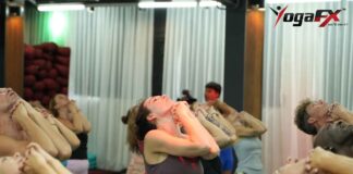 Singapore student practicing Bikram Hot 26&2 posture during YogaFX teacher training in Bali