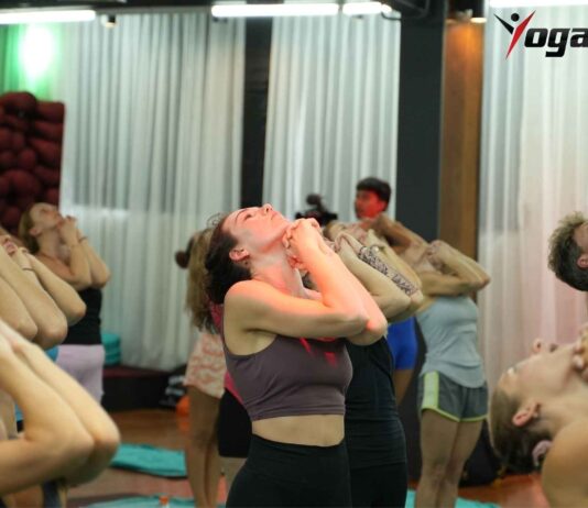 Singapore student practicing Bikram Hot 26&2 posture during YogaFX teacher training in Bali